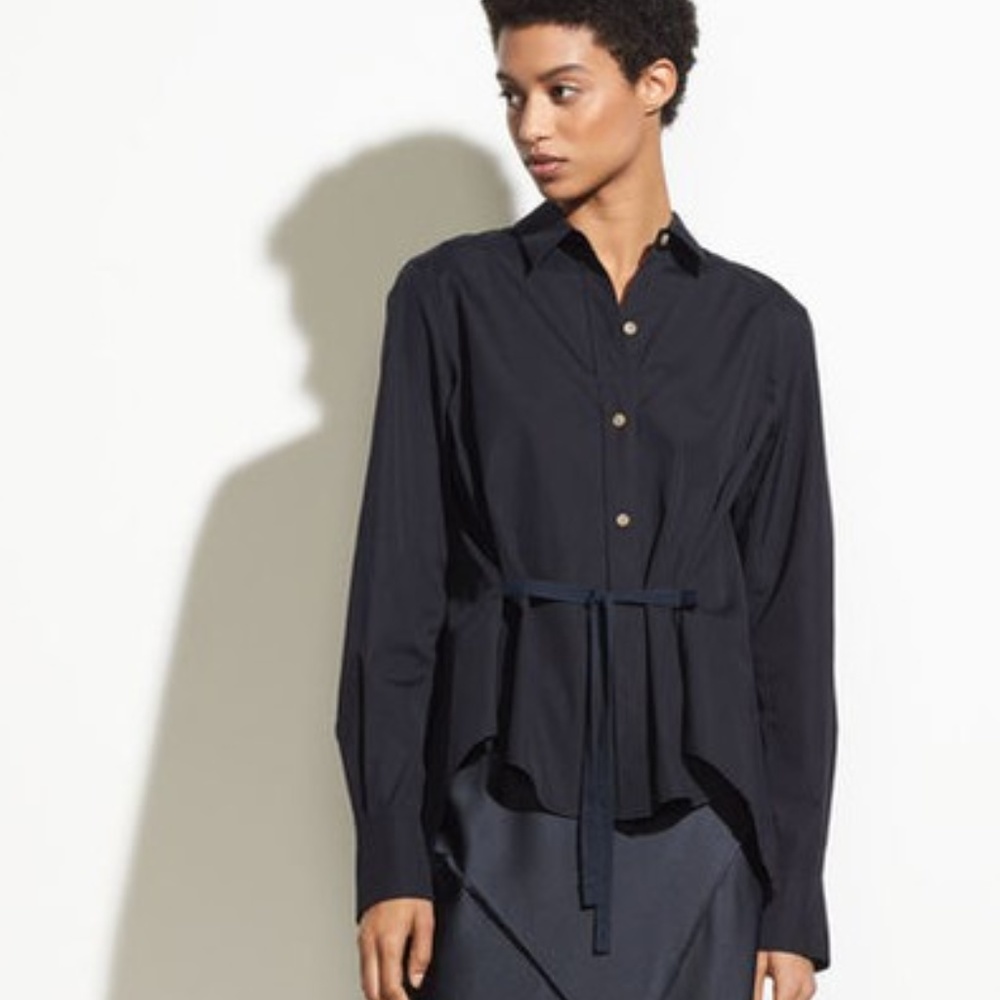 NWT Vince Tie Front Cotton Blouse
